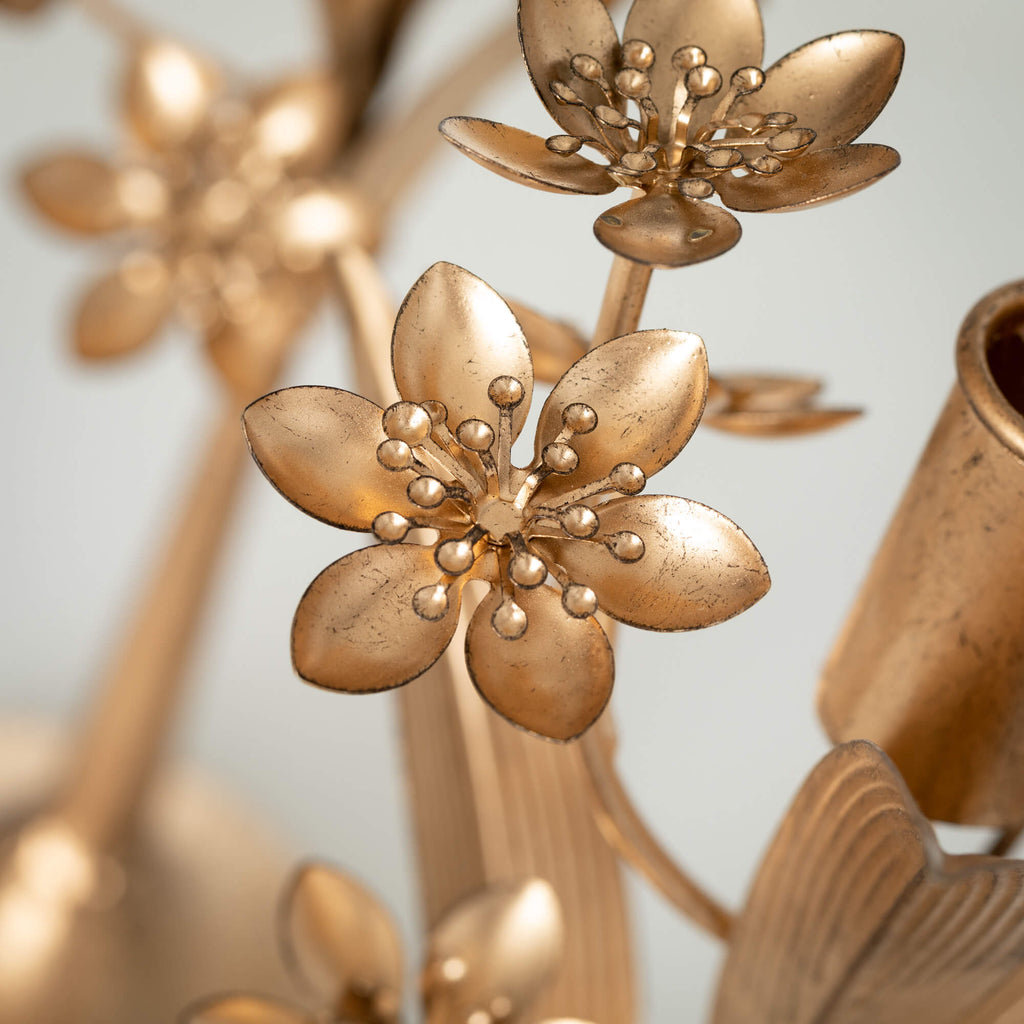 Gold Floral Candleholder Set  