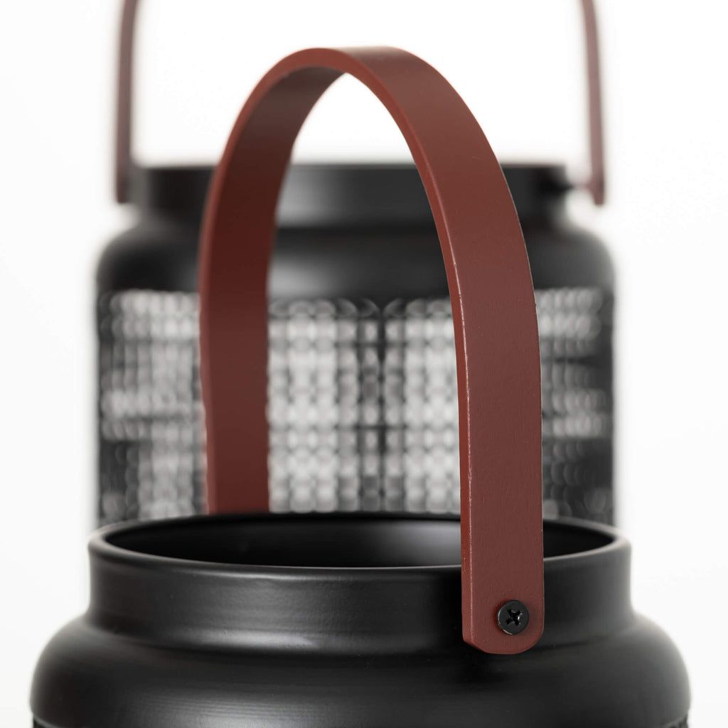 Modern Black Caged Lantern Set