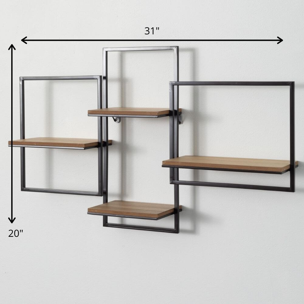 Quadrate Open Wood Wall Shelf 