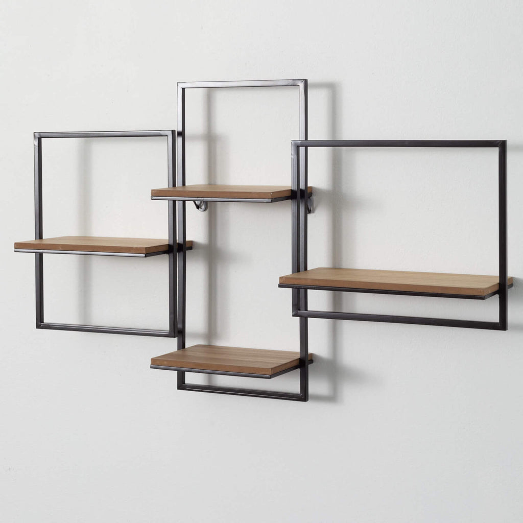 Quadrate Open Wood Wall Shelf 