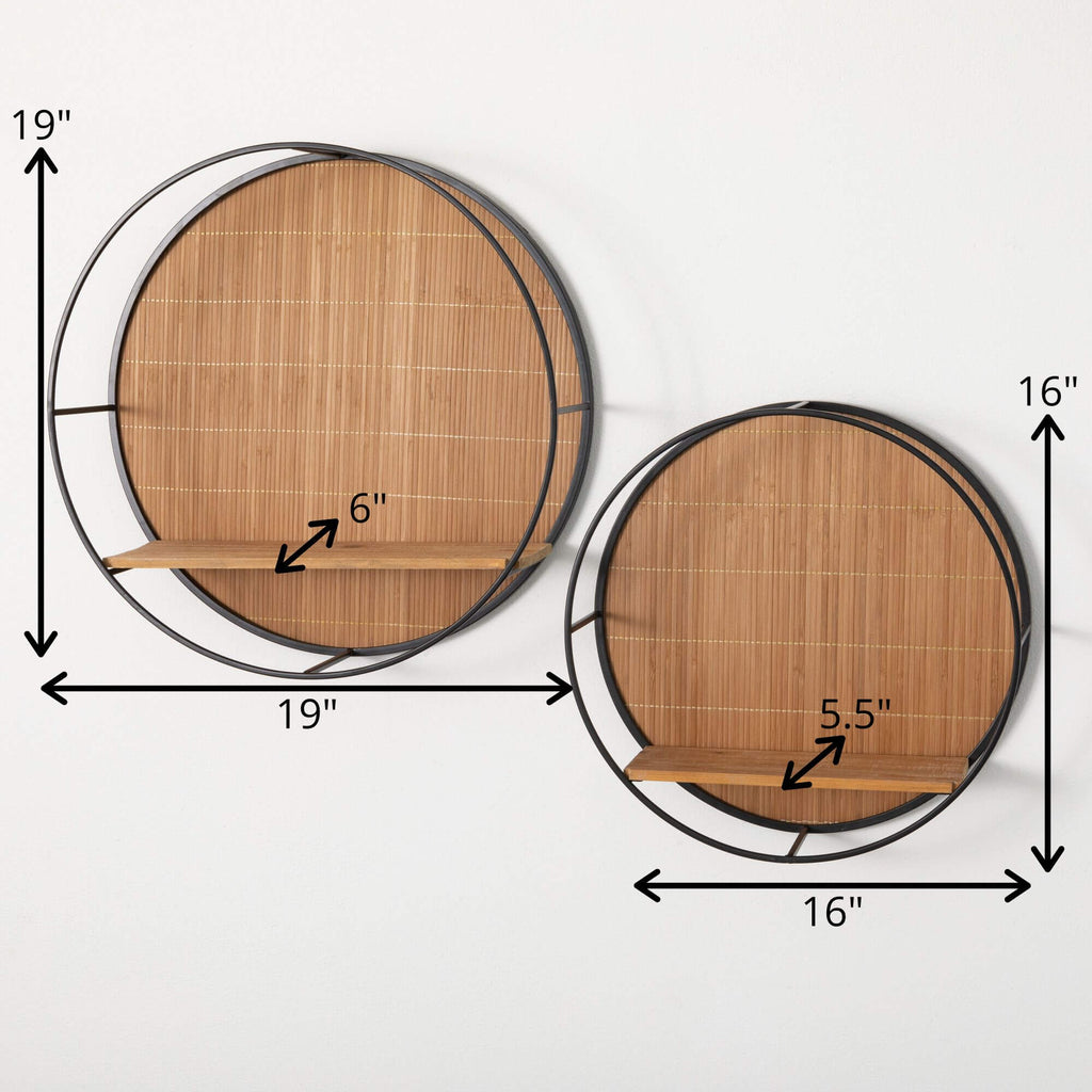 Circular Wood Wall Shelf Set 2