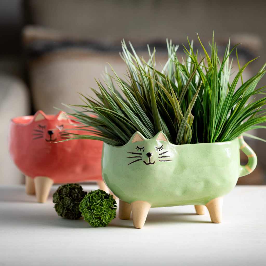 Purr-Fect Cat Planter Set Of 2