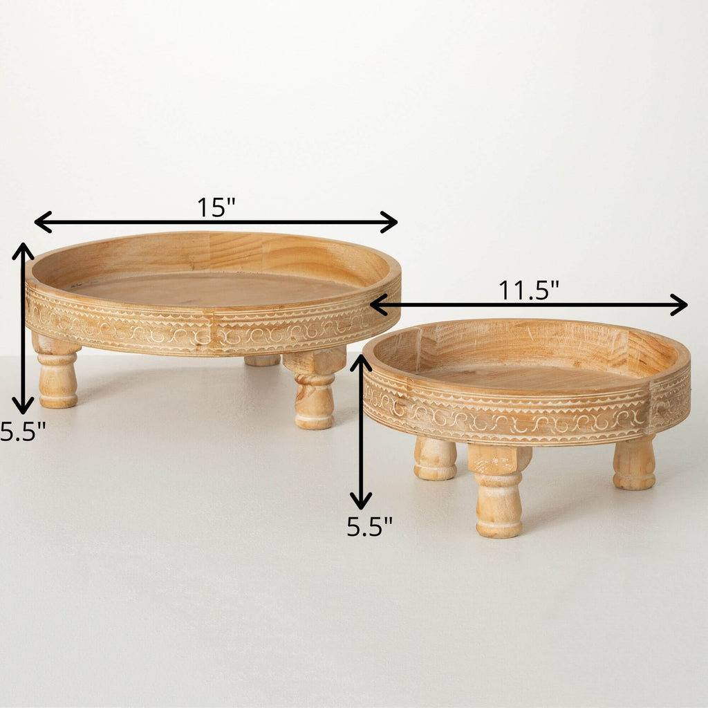 Round Wooden Pedestal Risers  