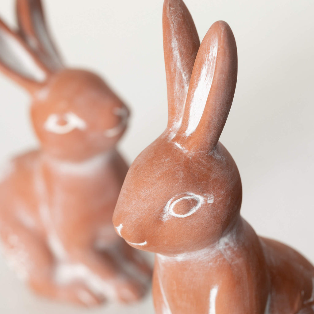 Terracotta Rabbit Figurine Set