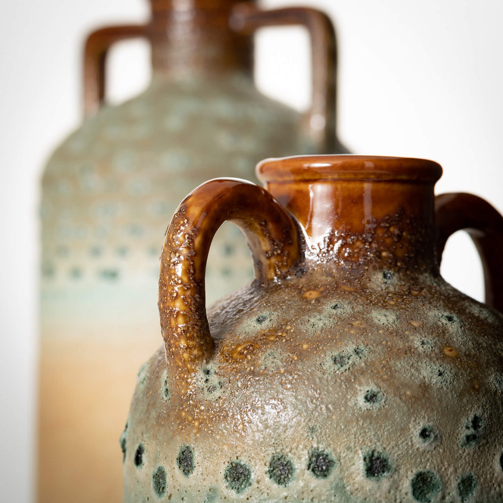 Distressed Rust Handled Vases 