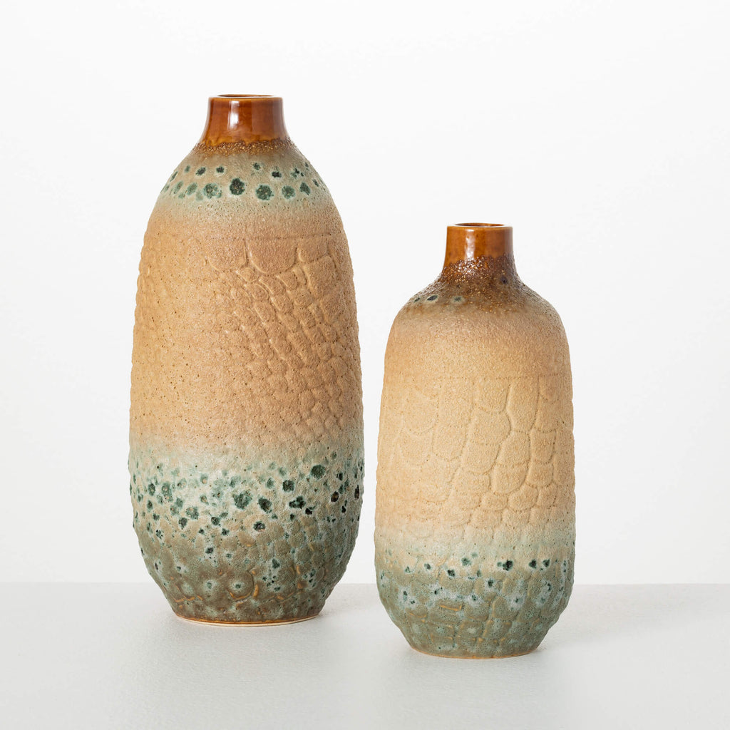 Large Distressed Vase Set     