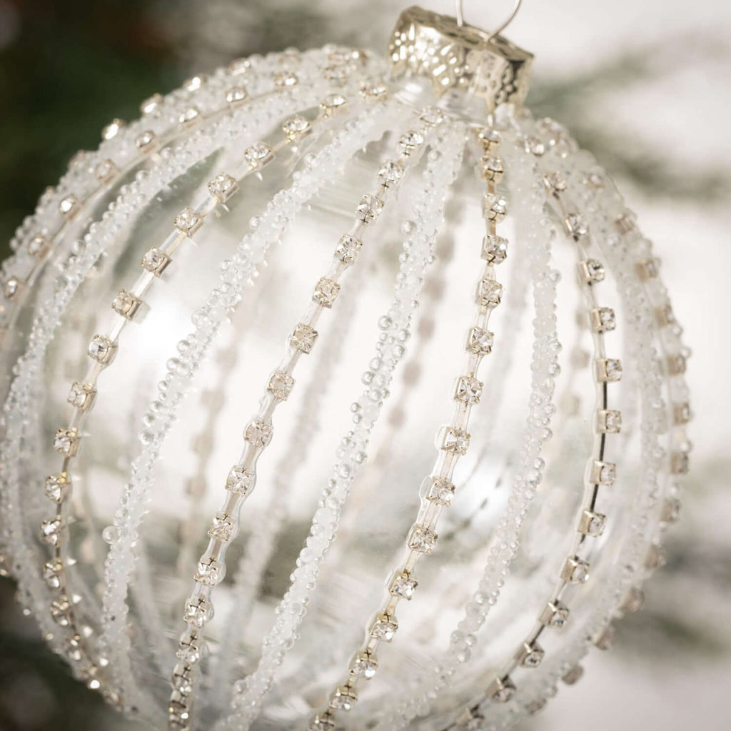 Beaded Crystal Ball Ornament  