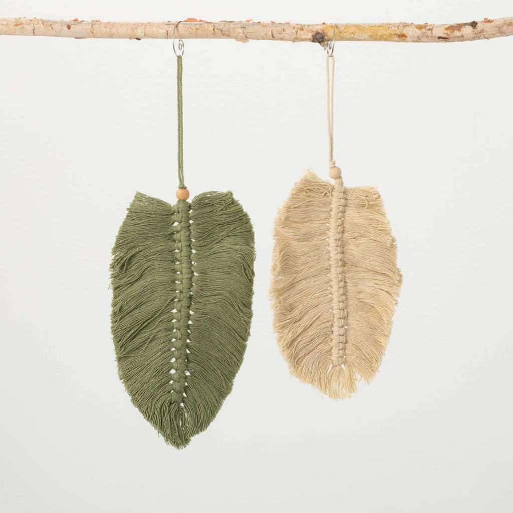 Bo-Ho Feather Ornament Set    