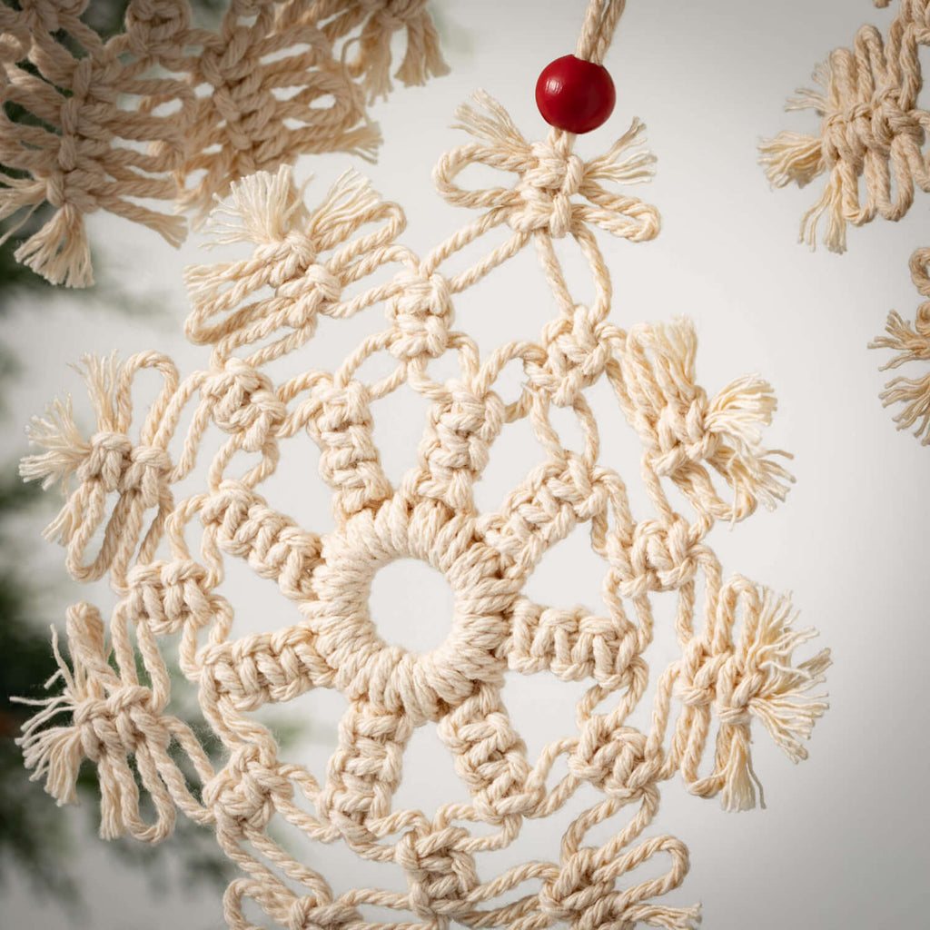 Macrame Snowflake Ornament Set