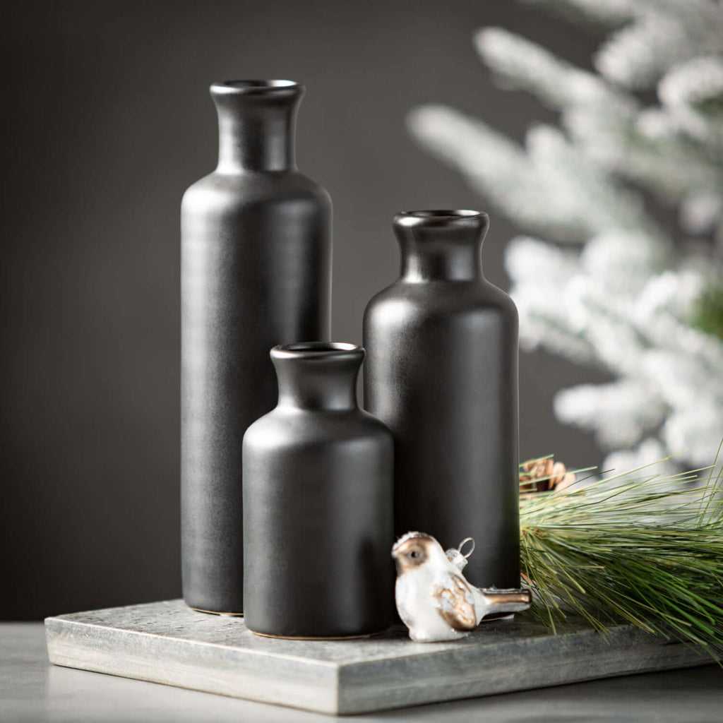 Neutral Glass Bird Ornaments  