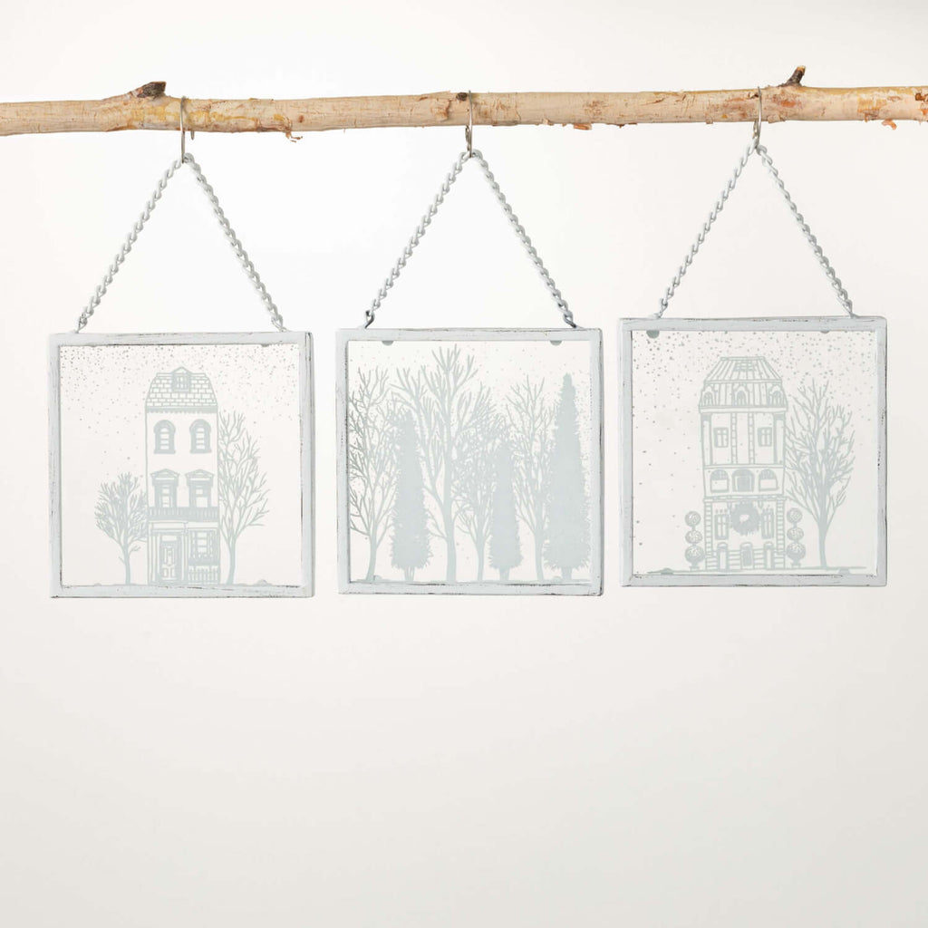 Village Silhouette Ornaments  