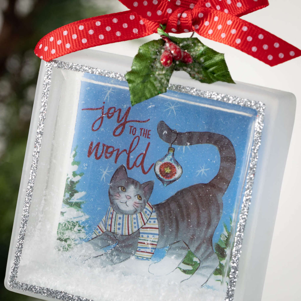 Joy To The World Cat Ornament 