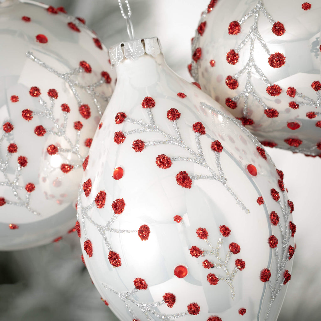 Holly Berry Ornament Set Of 3 