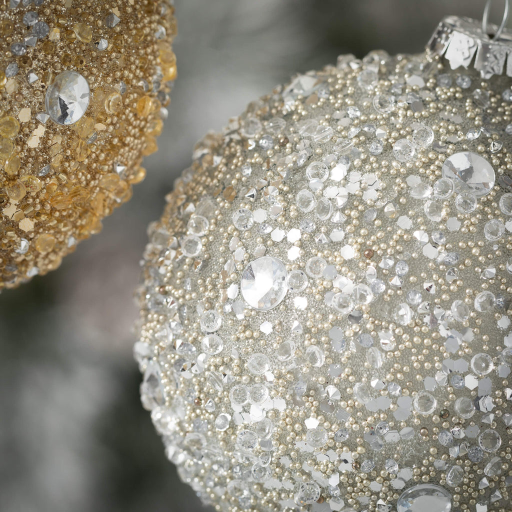 Beaded Ball Ornament Set Of 2 