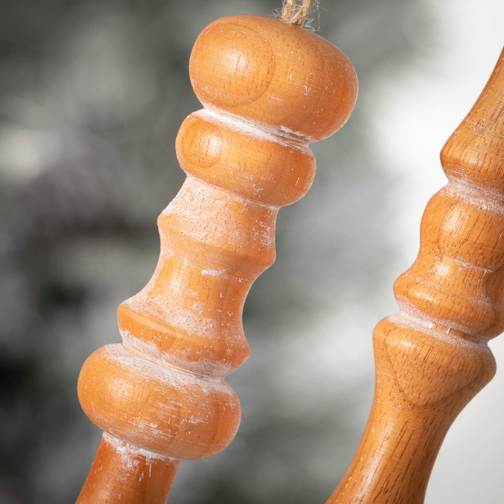 Wooden Finial Ornament Pair   