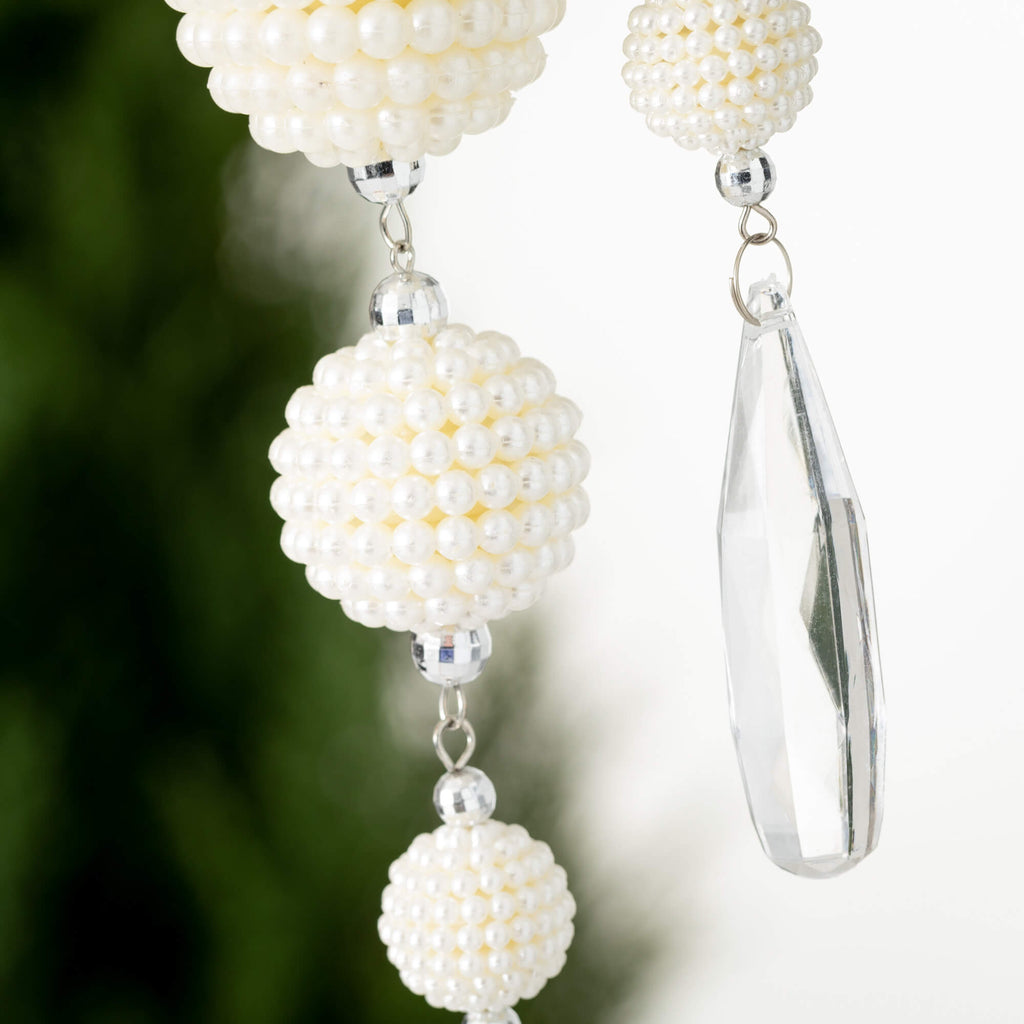 Pearl Beaded Drop Ornament Set