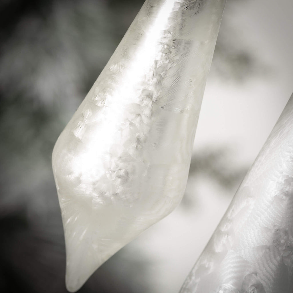Silver Textured Drop Ornaments