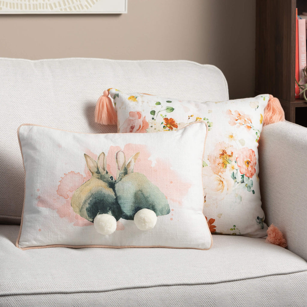 Wildflower Watercolor Pillow  