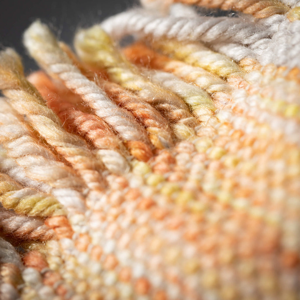 Yellow Striped Fringed Pillow 