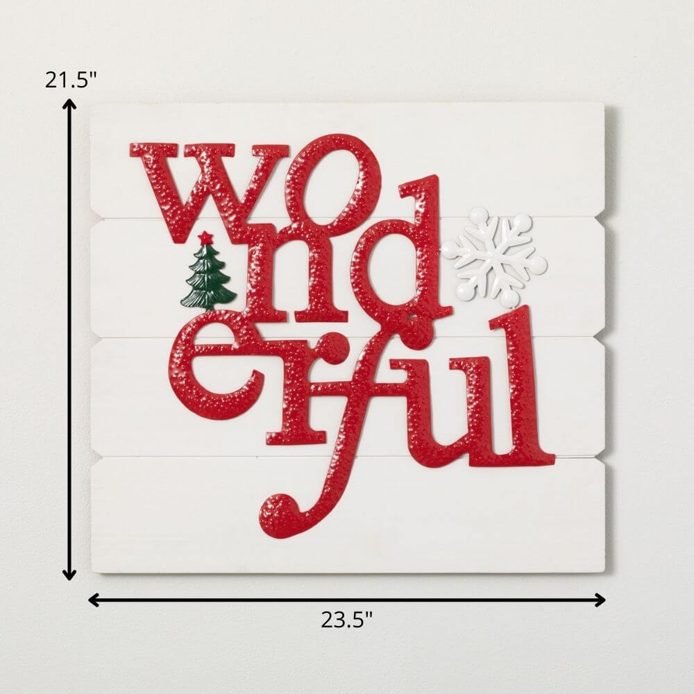 "Wonderful" Christmas Wall Art