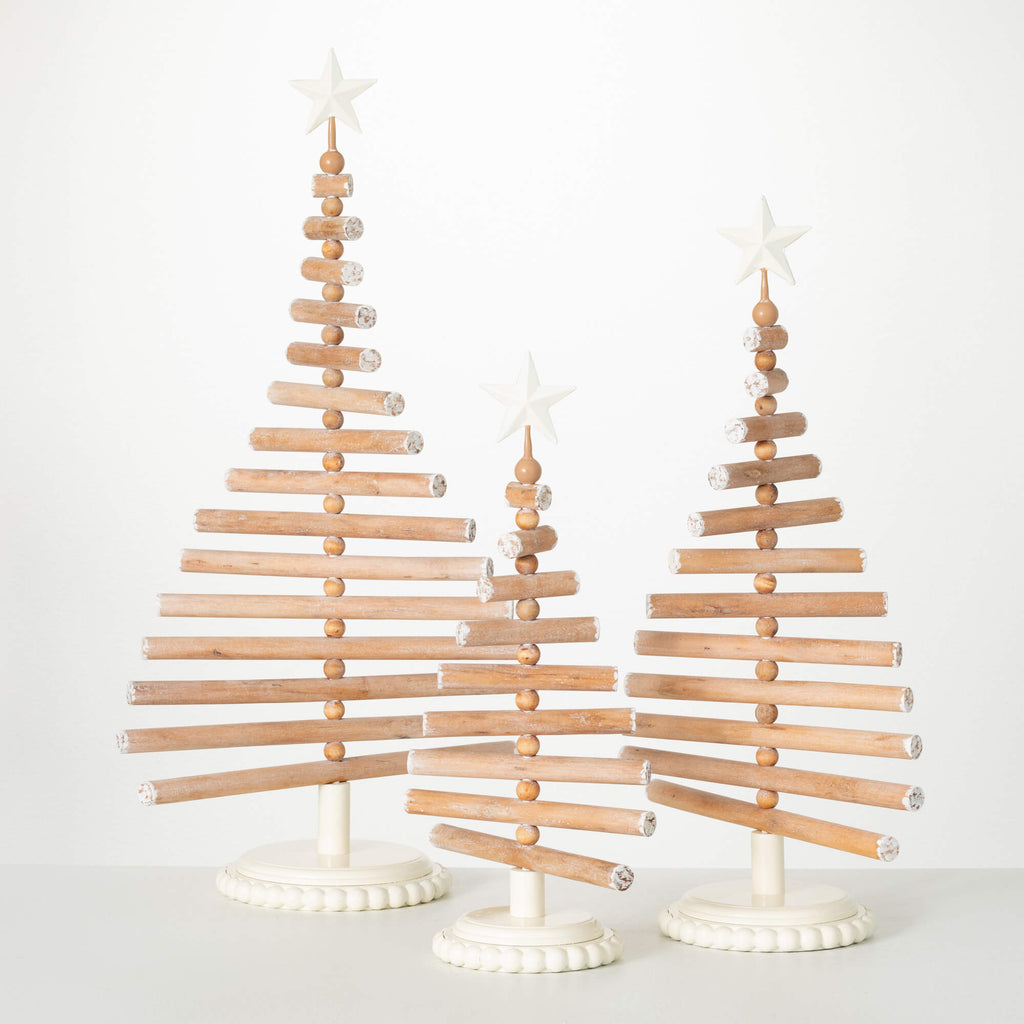 Wood Slat Tree Set Of 3       