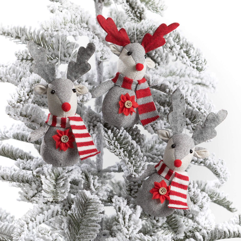 Crate Reindeer Ornament Set   