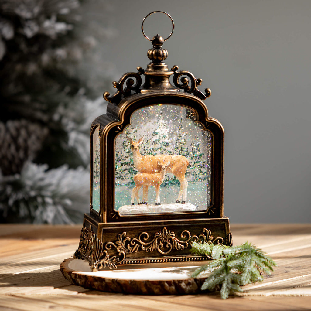Winter Deer Shimmer Lantern   