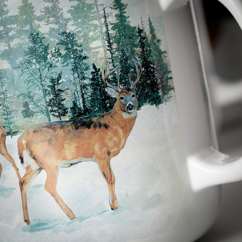 Forest Deer Scene Mug Set Of 4