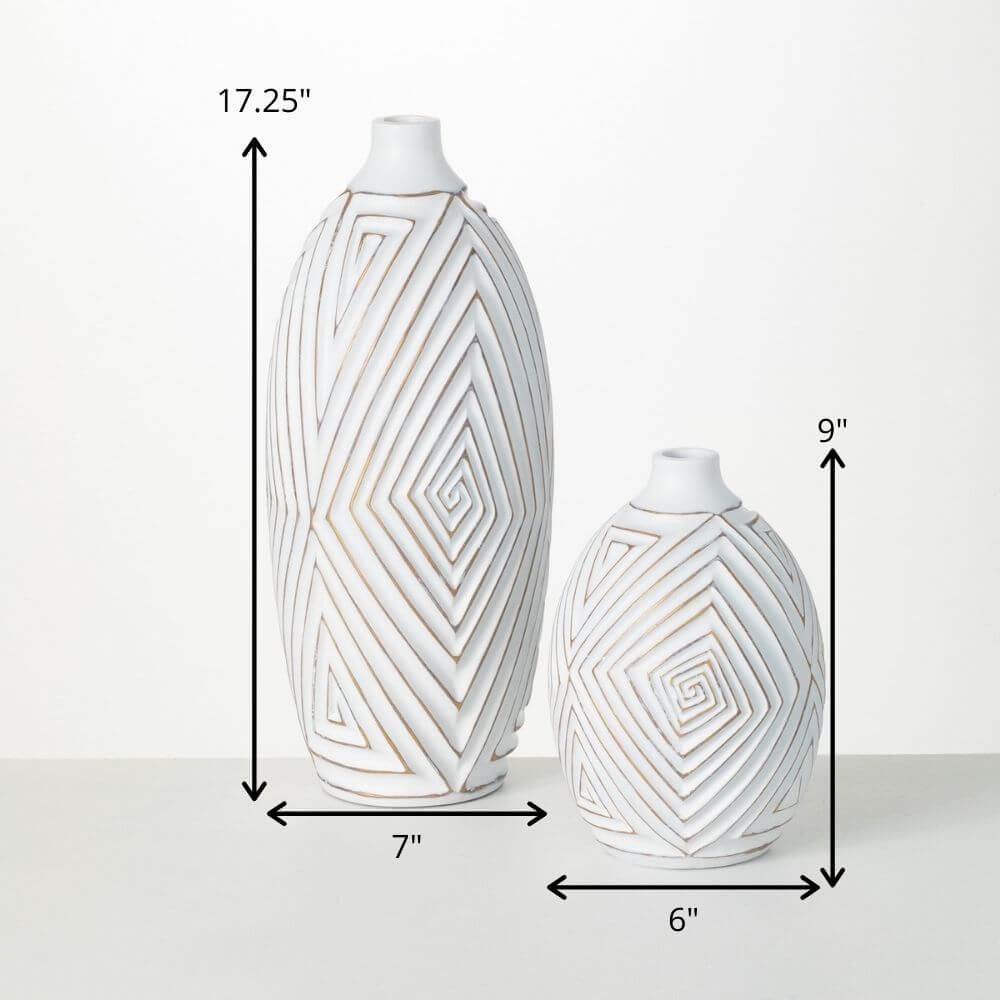 Gold Brushed Pattern Vases    