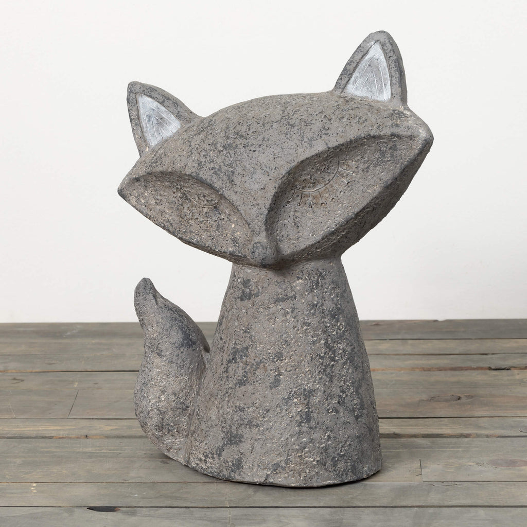 Modern Gray Fox Garden Statue 