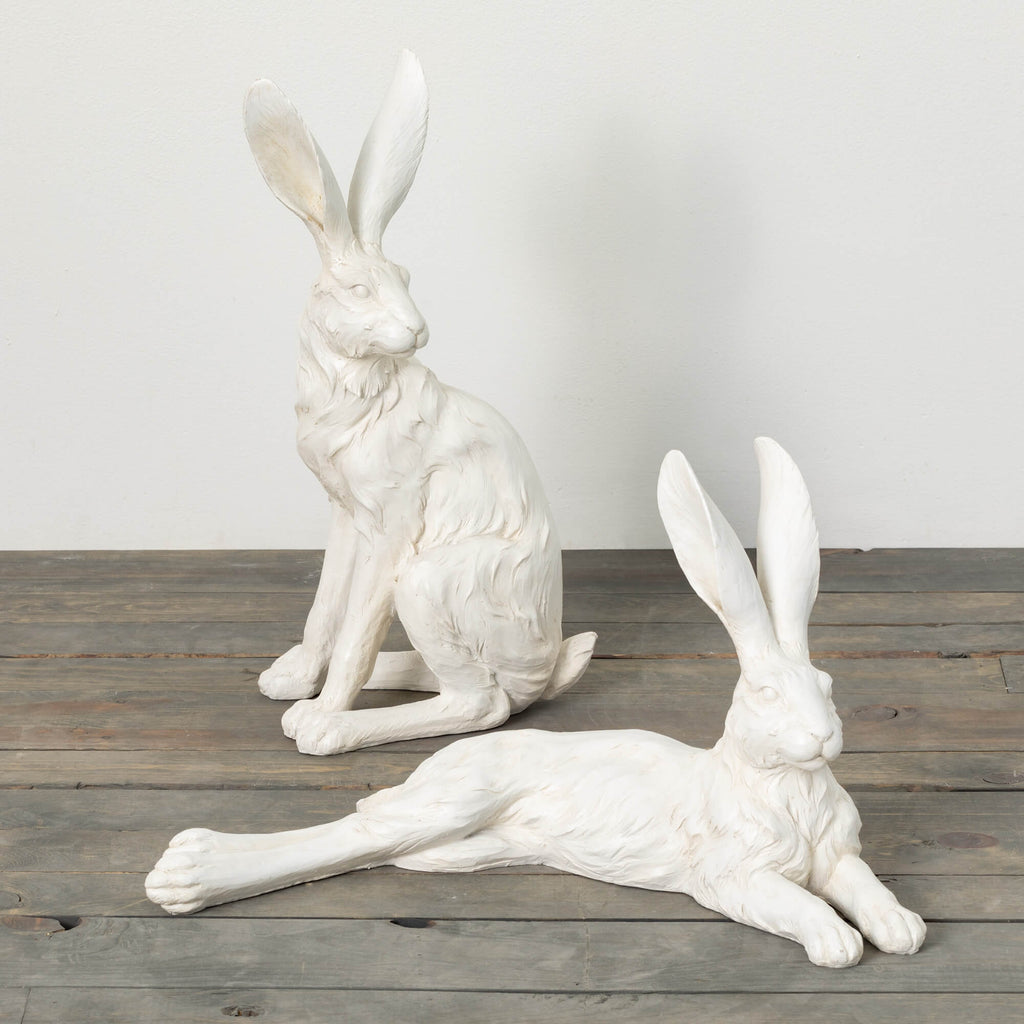 Large White Rabbit Set Of 2   