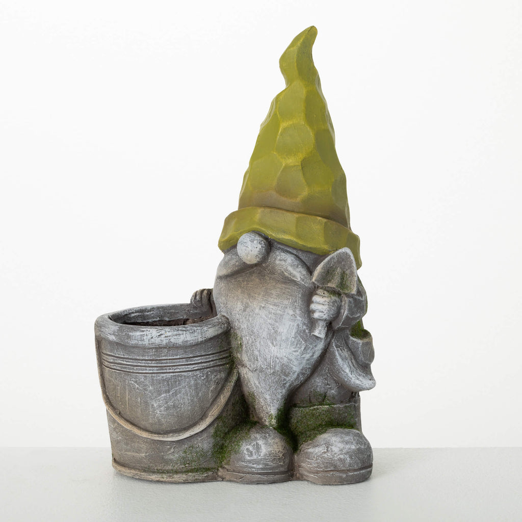 Gnome With Pail Planter       