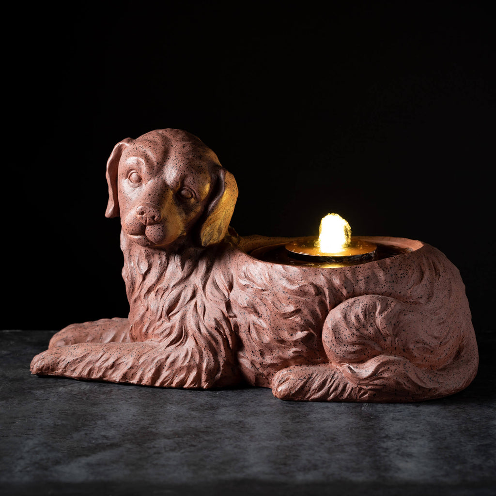 Copper Finished Dog Fountain  