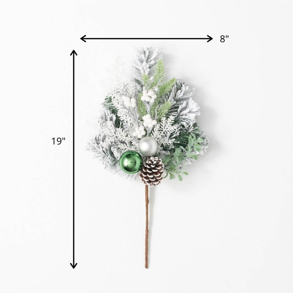 Flocked Pine & Ball Pick      