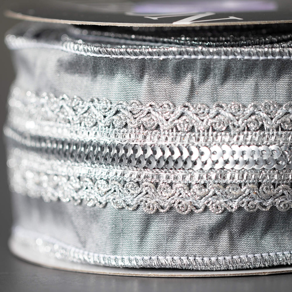 Silver & Gray Shimmer Ribbon  