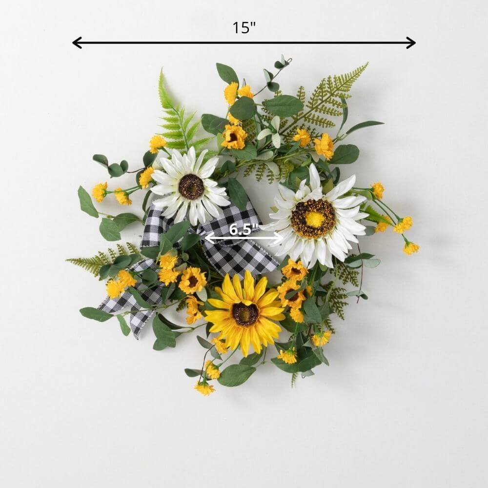 6.5" Sunflower Gingham Ring   