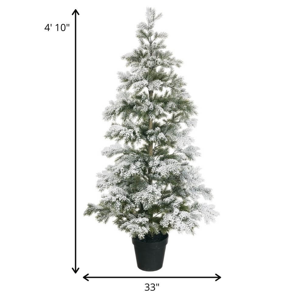 4'10"H Pine Flocked Tree      