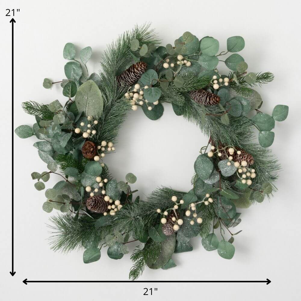 Frosty Pine White Berry Wreath
