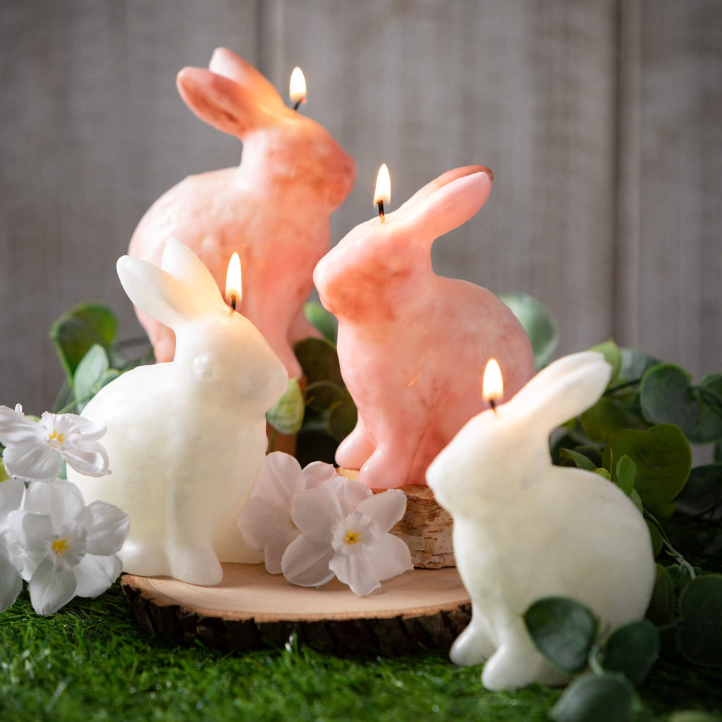 Pink Bunny Candle Set Of 2    