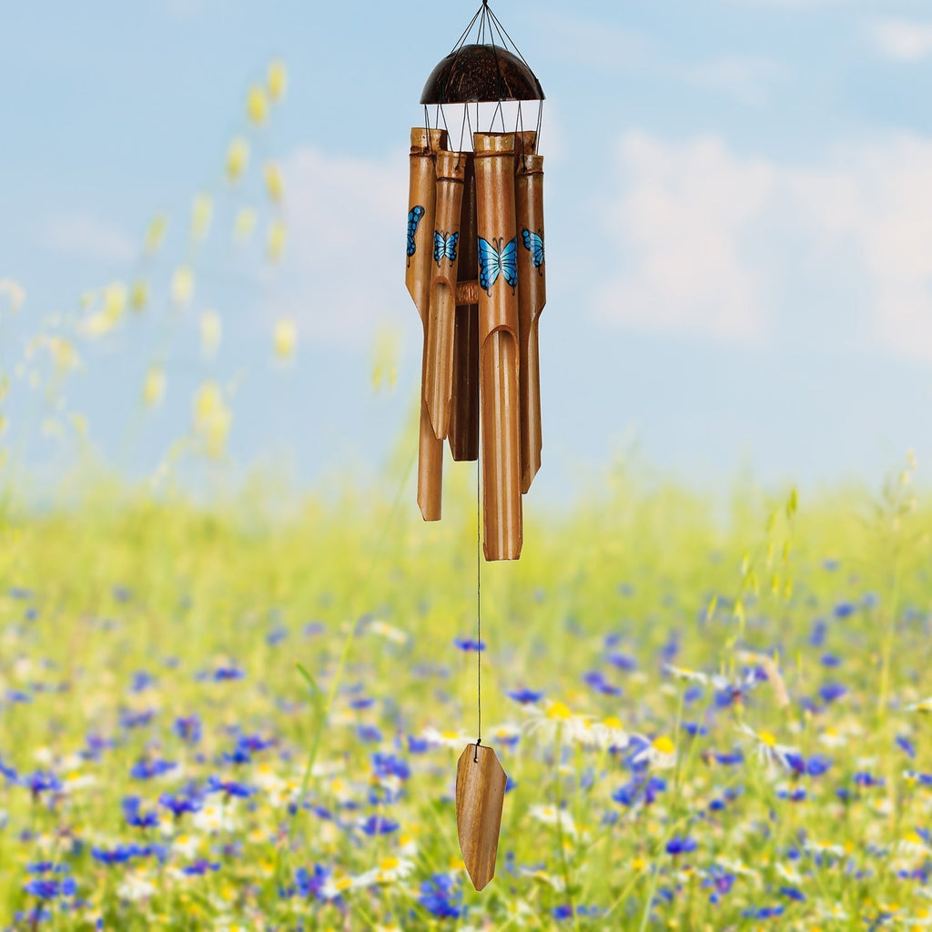 Bamboo Butterfly Chime - Blue lifestyle image