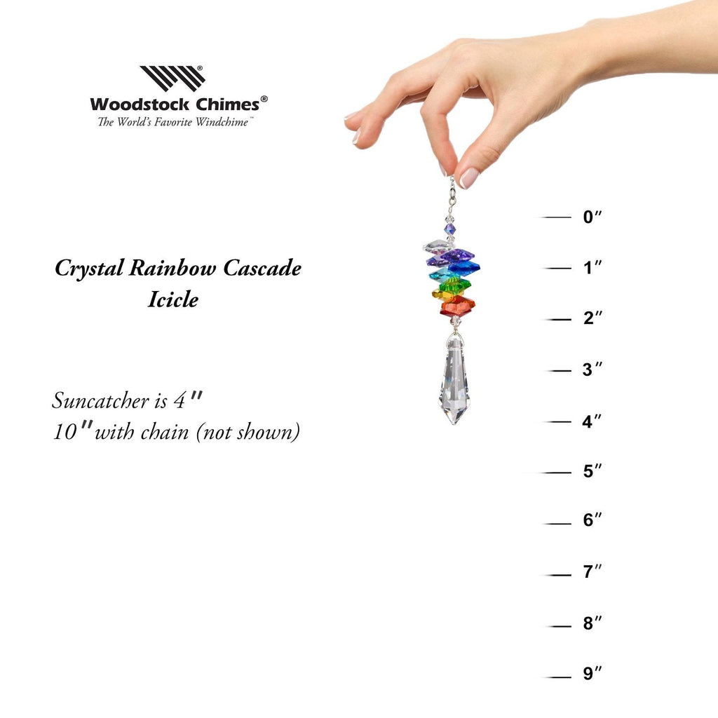 Crystal Rainbow Cascade Suncatcher - Icicle proportion image