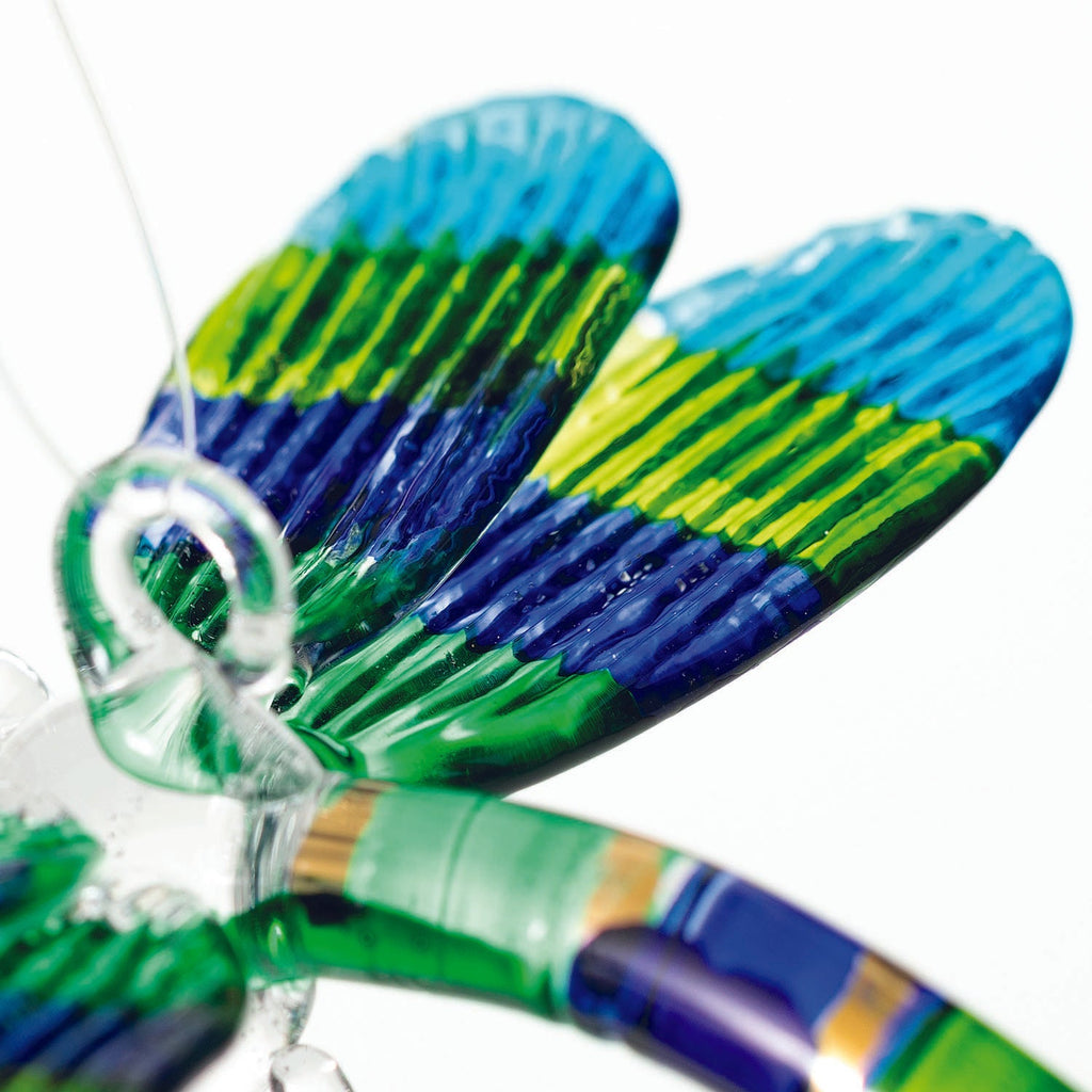 Fantasy Glass Suncatcher - Dragonfly, Peacock closeup image