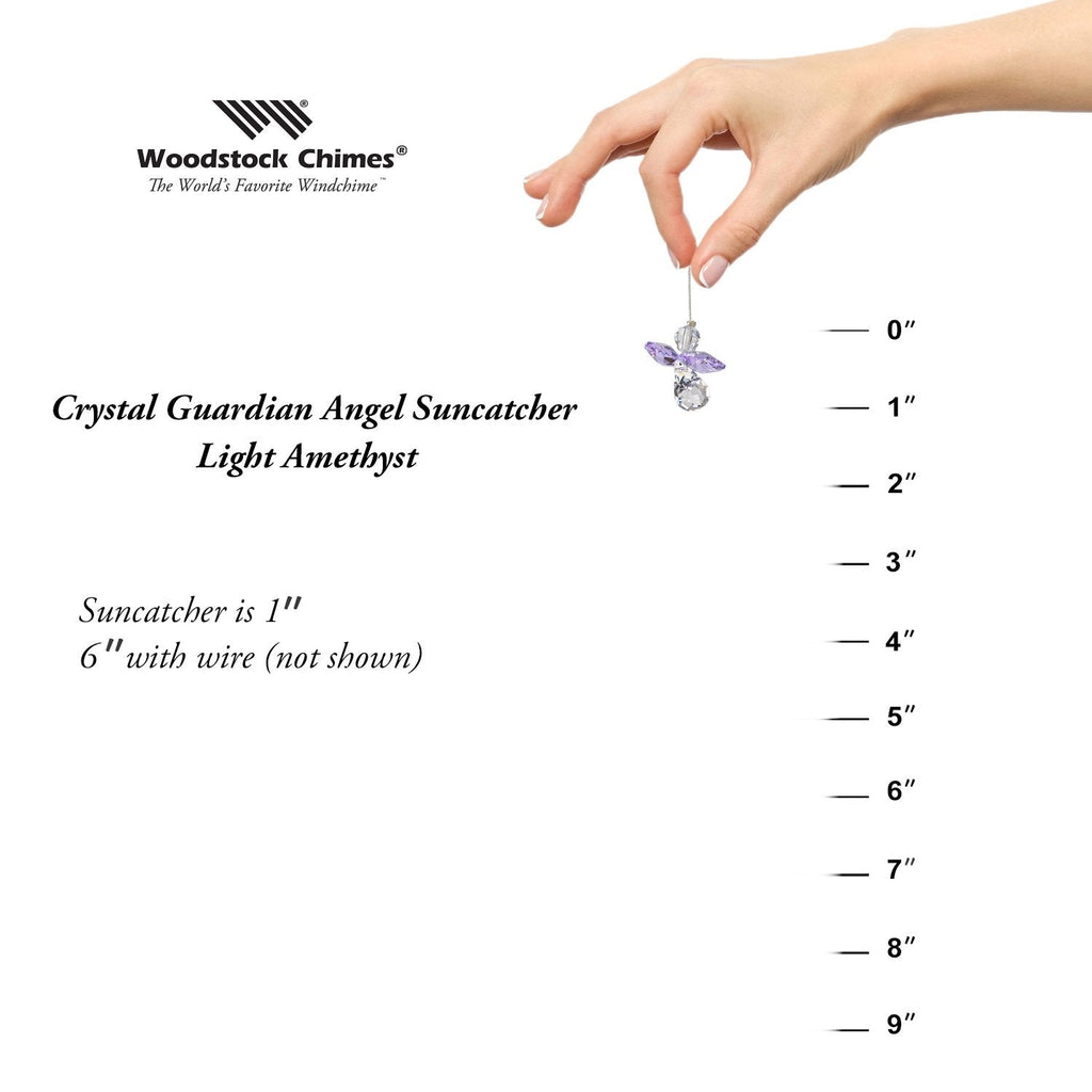 Crystal Guardian Angel Suncatcher - Light Amethyst (June) proportion image