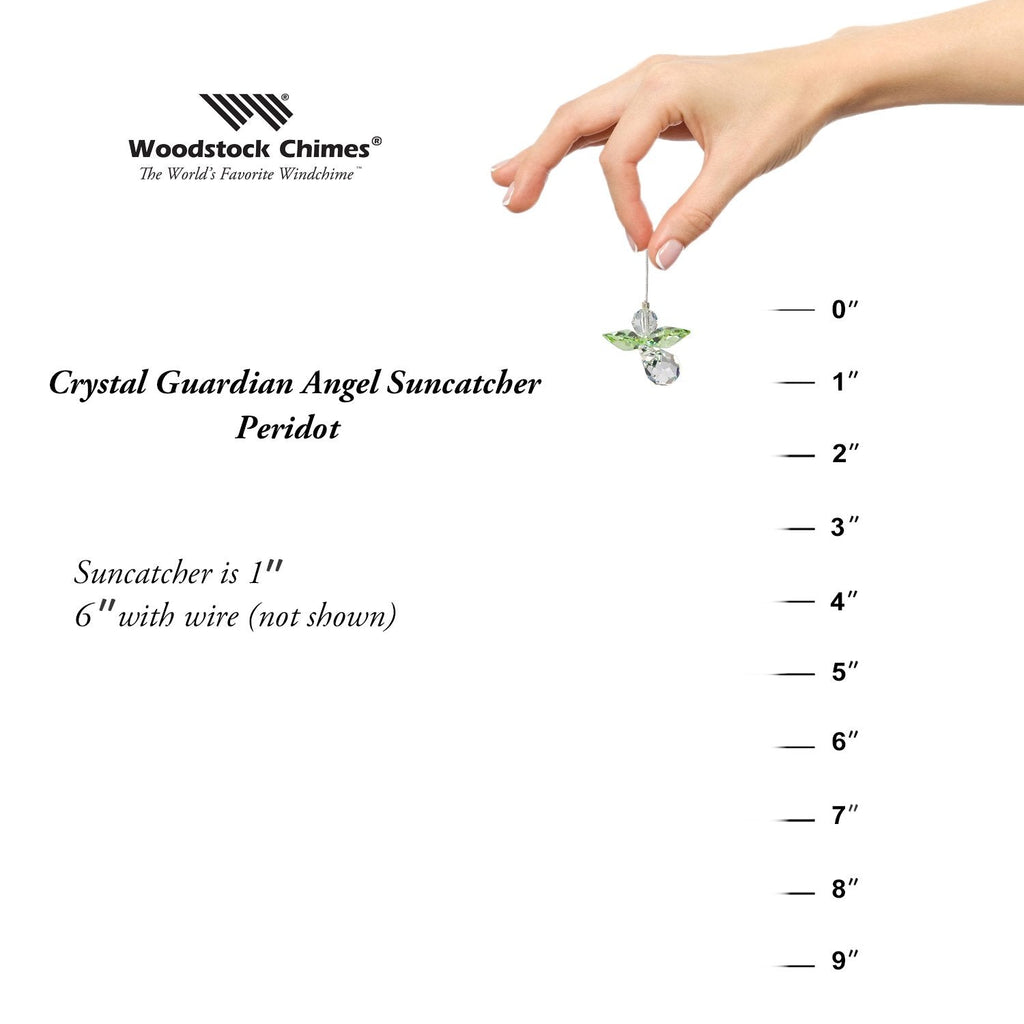 Crystal Guardian Angel Suncatcher - Peridot (August) proportion image