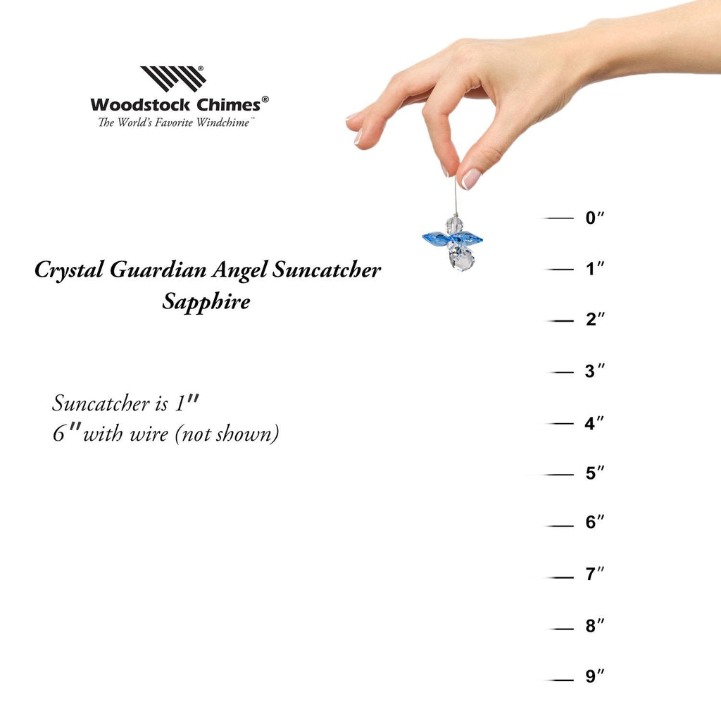 Crystal Guardian Angel Suncatcher - Sapphire (September) proportion image
