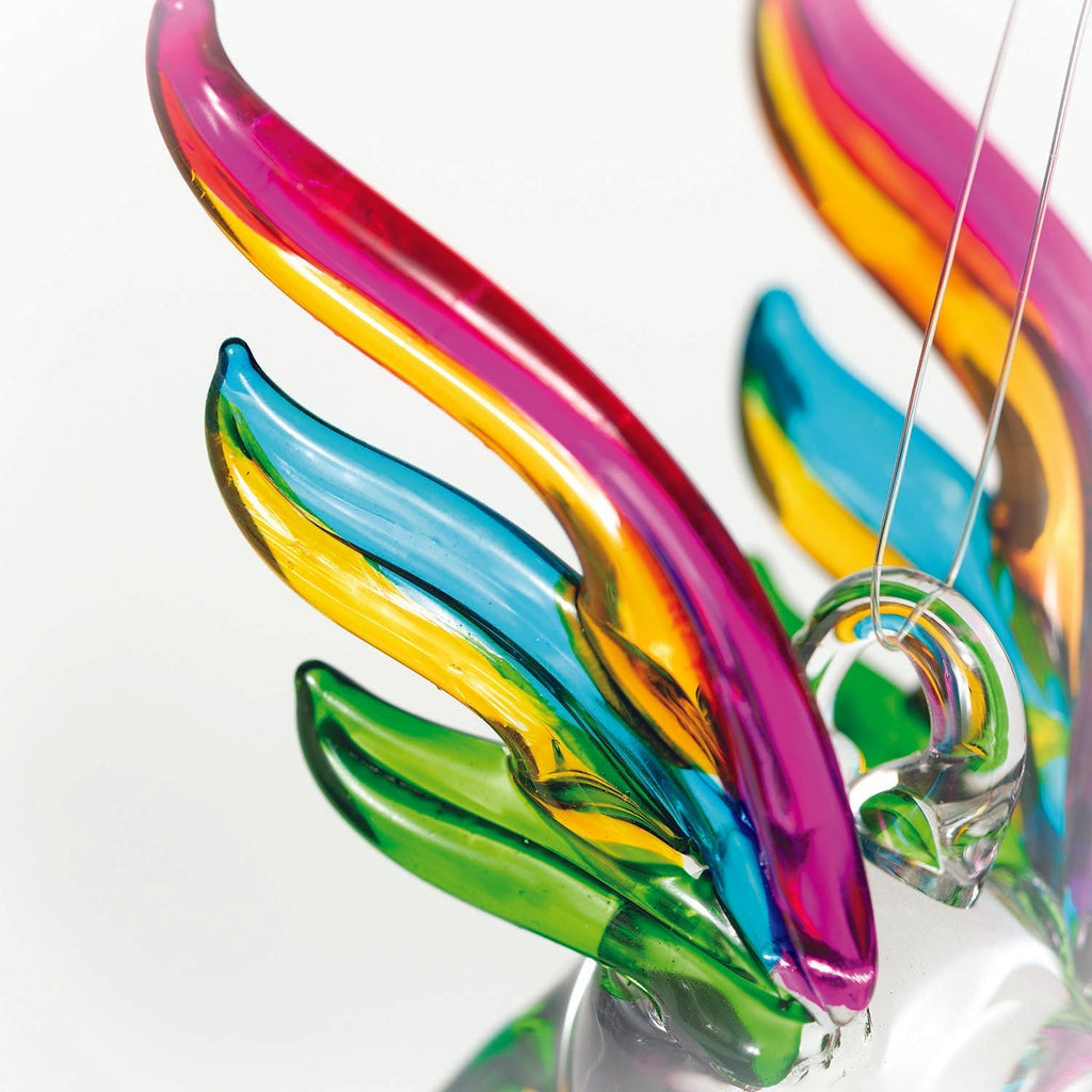 Fantasy Glass Suncatcher- Hummingbird, Tropical closeup image