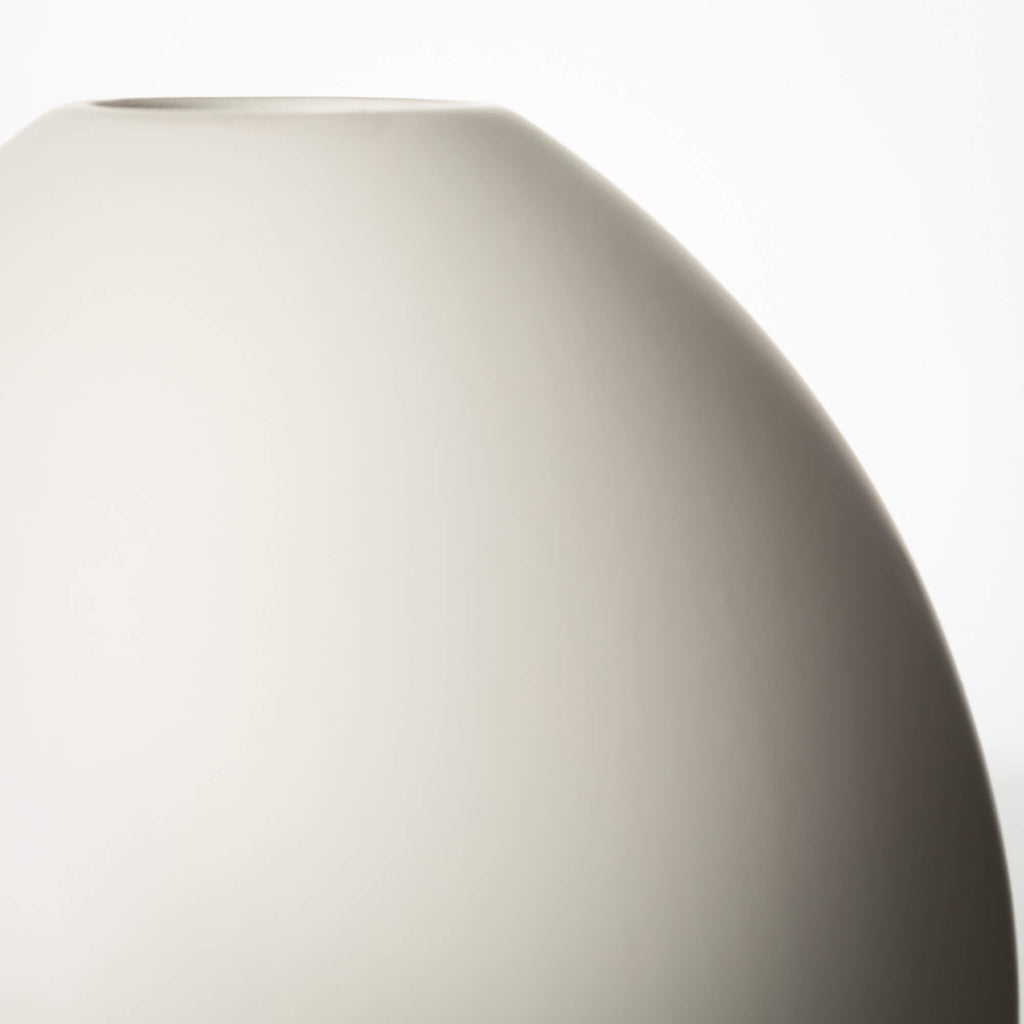 Modern Matte Ivory Oval Vase  