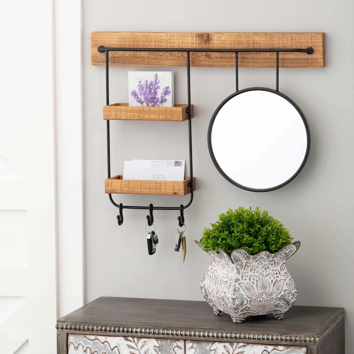 Trenton Ladder Shelf with Mirror