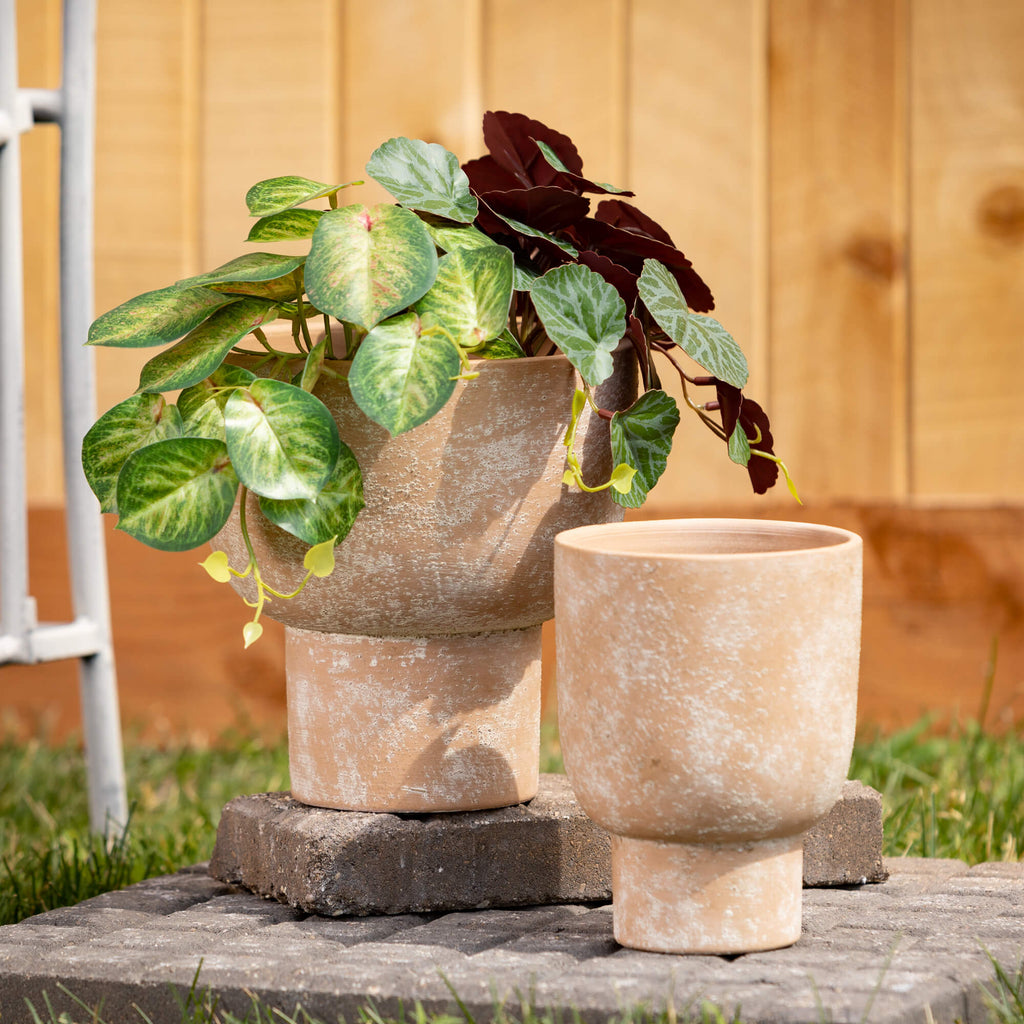 Tall Rustic Pots With Bases   