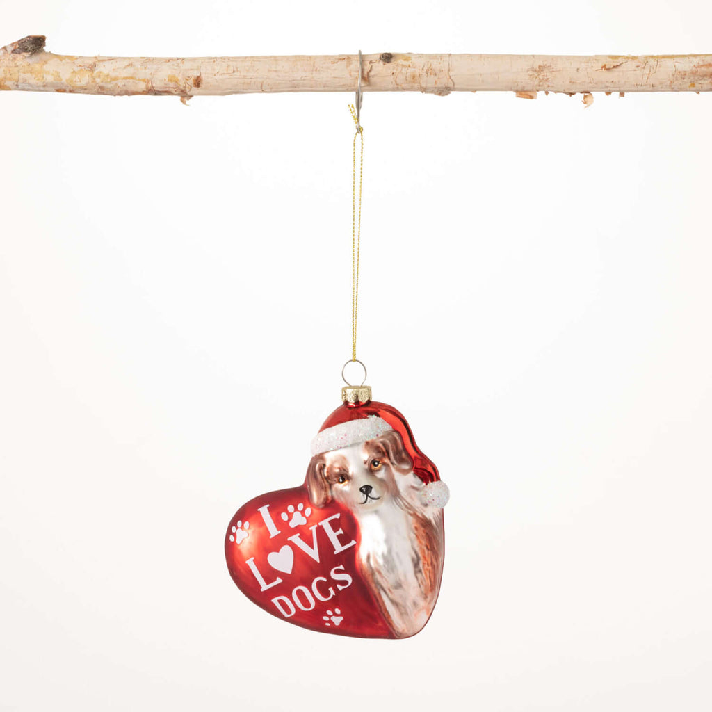 "I Love Dogs" Heart Ornament  